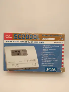 Sc2000l New Comfort Simple Single Stage Thermostat Non Programable Open Box
