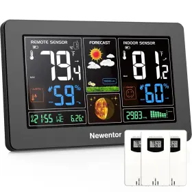 Newentor 889086025141 Weather Station Wireless Indoor Outdoor Thermometer Color Display D