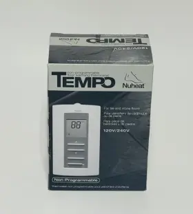 Nuheat 620713001400 Tempo Non-programmable Floor Warming Thermostat - New