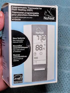 Nuheat Ntg5220 Programmable Floor Heating Thermostat- 220v Open Box With Manual