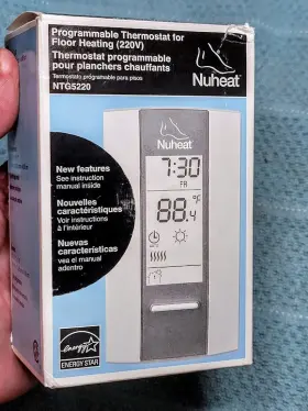 Ntg5220 Nuheat Programmable Floor Heating Thermostat- 220v Open Box With Manual