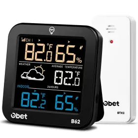 B62-air2 Obet Indoor Outdoor Thermometer Wireless Weather Station With 500ft Range Sen