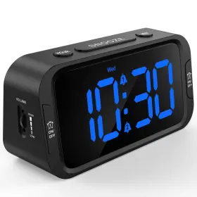 Ue-218-blue Odokee Digital Dual Alarm Clock For Bedroom Easy To Set 0-100% Dimmer Usb Charger