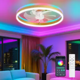 Mx500-rgb Oritham Rgb Ceiling Fans With Lights 20 Inch Fandelier Low Profile Fan Ligh