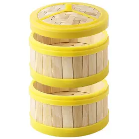 2505896hc8dy4tpza3z Ounona 2 Tier Bamboo Basket - 3.5inch Dumpling With Lid Reusable Steaming Ba