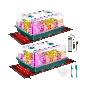 Ourhom 753980614919 Seed Starter Tray Kit With Grow Lights And Heat Mat ... Fast Ship