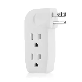 La-29 Oviitech 3 Way Outlet Vertical Wall Tap Splitter Adapter With Prong Plug For Behind