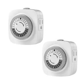 Ovte-52 Oviitech 24 Hour Indoor Mechanical Timer With 2 Ground 3 Plug Socket 30 Min