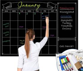 Party Funny 970410210747 Extra Large Chalkboard Calendar For Wall 38x50 Inch Big Black Chalk Board Ca