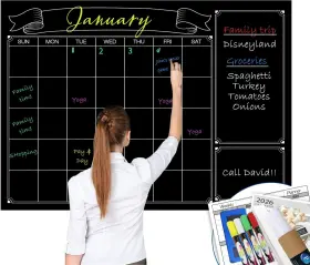 Party Funny 970410210747 Extra Large Chalkboard Calendar For Wall 38x50 Inch Big Black Chalk Board Ca