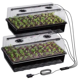 Swsst-l60 Patigrow 120-cell Self-watering Seed Starter Tray With Grow Light Kit Wi