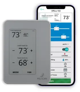 Pelican 855406007302 Tc4 Touch Screen Connected Wireless Wifi Thermostat With Co2 Sensor 24vdc