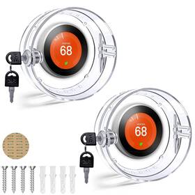 Pilispark Dkyxwkh-002 2 Pc Round Thermostat Lock Box With Key Clear Wall Universal Guar