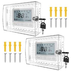 Pilispark Ywkh01266564 2 Pcs Universal Thermostat Lock Box With Key Clear Thermo