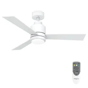 Polyeco 768486923137 48 Inch Ceiling Fans With Lights Remote Control Matte White Fan