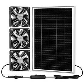 Pqins Sef14-3k-001 New 5.5 Inch Solar Chicken Coop Fan 3 Kit 35w Powered Exhaust And Intake G