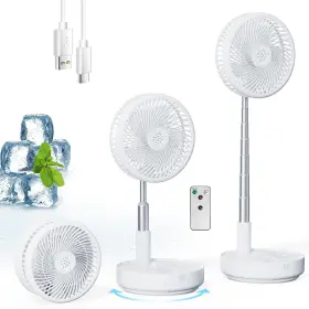 Uspf11sw Primelove Portable Oscillating Rechargeable Fan Battery Operated With 4 Speed Settings