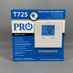 T725 Pro1 095247201525 Heat Pump / Conventional Digital Thermostat 7 Day 5/1/1 Brand New