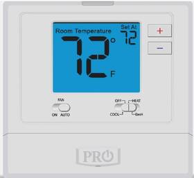 Pro1 313047813848 T721 Non-programmable 2h/1c Heat Pump Thermostat Blue