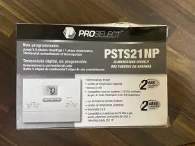 Psts21np Proselect 2 Heat 1 Cool Dual Power Non-programmable Thermostat