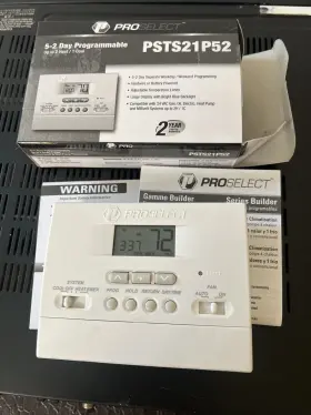 Psts21p52 Proselect Programmable 2 Heat/1 Cool Ac/hp Thermostat 24vac