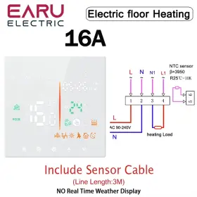 East1 Proxxi Smart Wifi Thermostat For Electric Floor Heating And Boiler Control With Voice A