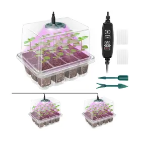 Ql-ymh-t2eu Qoolife Seed Starter Tray With Plant Light 2 Pack Grow Lights For Sta... Fast Ship