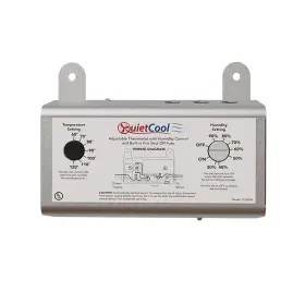 Quietcool 811658022463 Attic Fan Adjustable Thermostat And Humidistat With Built-in Fire Safety Shut