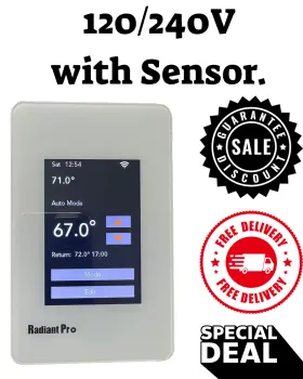 Radprotstatwifi-2.4 Radiant Pro Programmable Electric Floor Heating Thermostat Wifi 120/240 V With Touchscreen