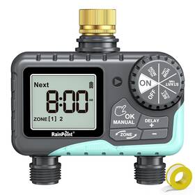 Rainpoint Tcitv205nh-v2-c Sprinkler Timer 2 Outlet Water For Garden Hose Yard Out
