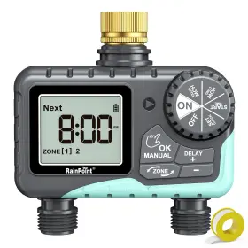 Tcitv205nh-v2-c Rainpoint Sprinkler Timer 2 Outlet Water For Garden Hose Yard Out