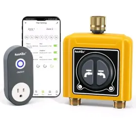 Twg004wrf Rainpoint Ttv203wrf， Wifi Water Timer With Brass Inlet And Outlet 2 Zone Hose Tim