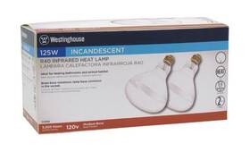 Rio 3500451 Westinghouse R40 Infrared Heat Lamp Flood 125 W Med Base 6.5 Inch Clear Pack P