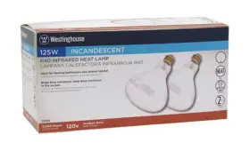 3500451 Rio Westinghouse R40 Infrared Heat Lamp Flood 125 W Med Base 6.5 Inch Clear Pack P