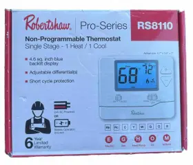 Rs8110 Robertshaw Digital Non-programmable Thermostat Single Stage - 1 H / C