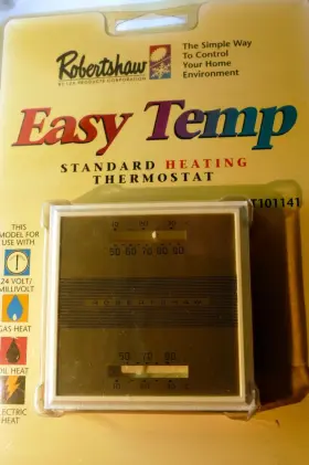 T101141 Robertshaw Analog Thermostat Lux Standard Heating Easy Temp