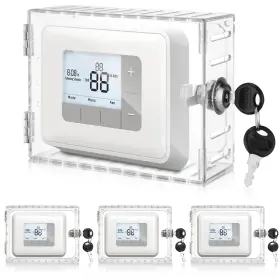 Xuu-rossesay-42 Rossesay 4 Pcs Universal Thermostat Lock Box With Key Large Clear Cover Wit