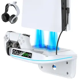 B0frf9nwx5 Rysker P S5 Wall Mount Kit With Cooling Fan And Charging Station Compatible Ps5