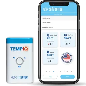 Safesense 860011662211 Tempiq Wifi Temperature And Humidity Sensor - App Integration Alerts Helps Mo