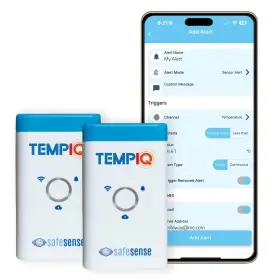 Safesense 860011662228 Tempiq Wifi 2-pack Temperature And Humidity Sensor - App Integration Alerts H