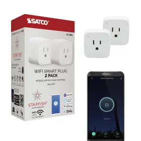 S11269 Satco Starfish 2-inch Mini-square On/off Wifi Smart Plug Outlet Works