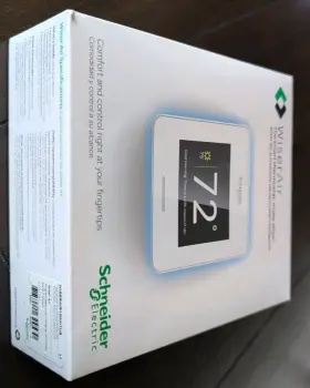 Wiserair10 Schneider Electric Wiser Air Smart Thermostat White 3.5 Inch Color Touchscreen Wi-fi