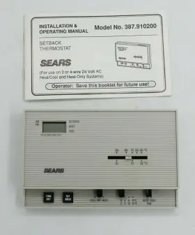 387.910200 Sears Vintage Setback Home Thermostat Lcd / Sliders