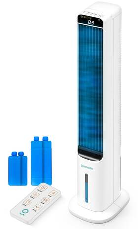 Serenelife Slacl5lwh Evaporative Air Cooler Tower With Remote 5l Tank 4 Ice Boxes 3