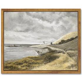 Shenify K034-8x10in Coastal Framed Canvas Wall Art Vintage Landscape Seascape Classic Hal