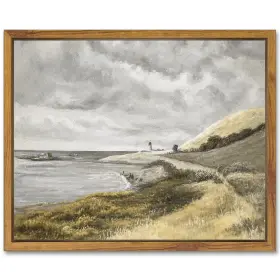 K034-8x10in Shenify Coastal Framed Canvas Wall Art Vintage Landscape Seascape Classic Hal