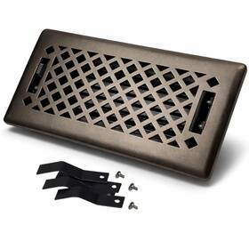 Sierra Grates Lat410-brz 4 Inch X 10 Lattice Design Steel Floor Register In Metallic Bronze Finish With M