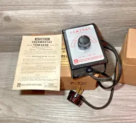 Tem1535 Smith-dates Corporation Temstat Vintage Nos Electric Heat Wall Thermostat Art Deco 600 Watts