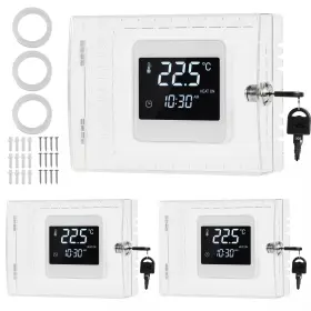 160203-kln Sqfor 3 Pcs Thermostat Lock Box Cover With For On Wall Key