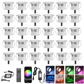 Suud3145wifi Sumaote Led Deck Lights Kit 30pcs 1.22 Wifi Wireless Smart Phone Control Low Volt
